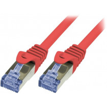 CQ3014S; Patch cord; S/FTP; 6a; stranded; Cu; LSZH; red; 0.25m; 26AWG; LOGILINK