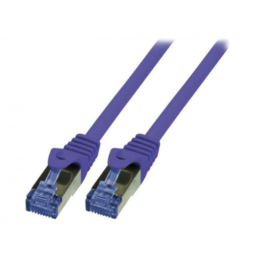 CQ301VS; Patch cord; S/FTP; 6a; stranded; Cu; LSZH; violet; 0.25m; 27AWG; LOGILINK