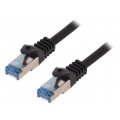 CQ4023S; Patch cord; S/FTP; 6a; stranded; Cu; LSZH; black; 500mm; 26AWG; LOGILINK