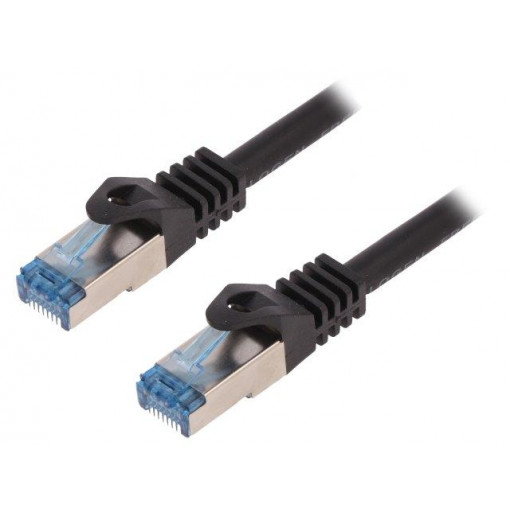 CQ4093S; Patch cord; S/FTP; 6a; stranded; Cu; LSZH; black; 10m; 26AWG; LOGILINK