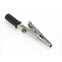 ; Crocodile clip; black; Grip capac: max.14mm; Socket size: 4mm; 