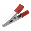 ; Crocodile clip; 60VDC; red; Grip capac: max.15mm; Socket size: 4mm; 