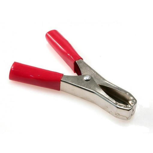 ; Crocodile clip; 50A; Grip capac: max.31mm; Overall len: 100mm; red; ; Crocodile clip; 50A; Grip capac: max.31mm; Overall len: 100mm; red;