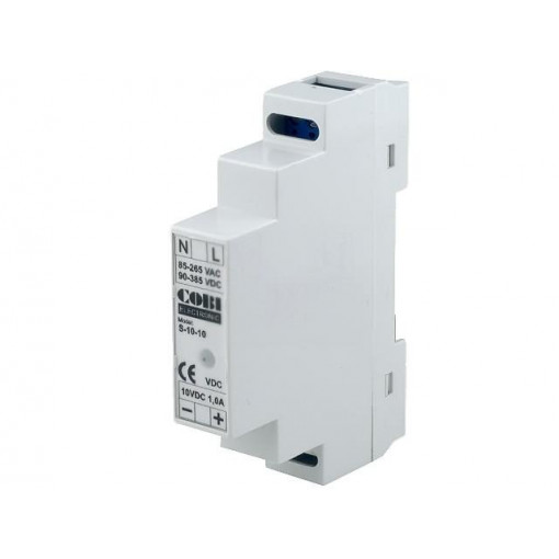 S-10-10; Power supply: switched-mode; 10W; 10VDC; 1A; 85÷265VAC; 90÷350VDC; COBI ELECTRONIC S-10-10; Power supply: switched-mode; 10W; 10VDC; 1A; 85÷265VAC; 90÷350VDC; COBI ELECTRONIC