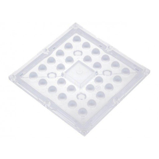 CS16322_STRADELLA-IP-28-HB-S; LED lens; square; Mat: PMMA plexiglass; transparent; H: 9.5mm; LEDIL
