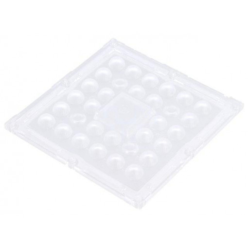 CS16324_STRADELLA-IP-28-HB-W; LED lens; square; Mat: PMMA plexiglass; transparent; H: 9.5mm; LEDIL