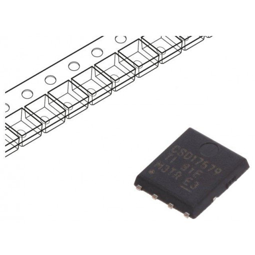 CSD17579Q5AT; Transistor: N-MOSFET; unipolar; 30V; 25A; 36W; VSONP8; 5x6mm; TEXAS INSTRUMENTS