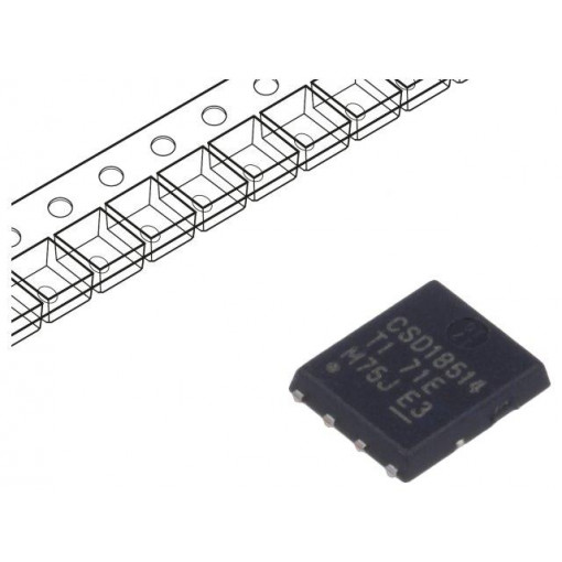 CSD18514Q5AT; Transistor: N-MOSFET; unipolar; 40V; 50A; 74W; VSONP8; 5x6mm; TEXAS INSTRUMENTS