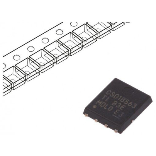 CSD18563Q5AT; Transistor: N-MOSFET; unipolar; 60V; 100A; 116W; VSONP8; 5x6mm; TEXAS INSTRUMENTS