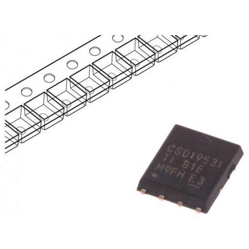 CSD19531Q5AT; Transistor: N-MOSFET; unipolar; 100V; 100A; 125W; VSONP8; 5x6mm; TEXAS INSTRUMENTS