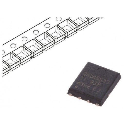 CSD19533Q5AT; Transistor: N-MOSFET; unipolar; 100V; 100A; 96W; VSONP8; 5x6mm; TEXAS INSTRUMENTS