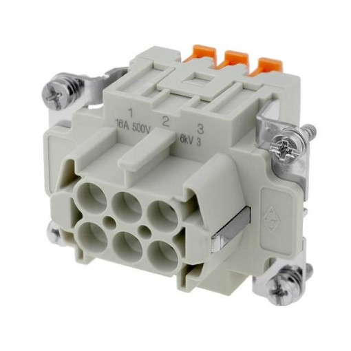 CSHF 06; Connector: HDC; female; CSH; PIN: 6; 6+PE; size 44.27; 16A; 400V; ILME