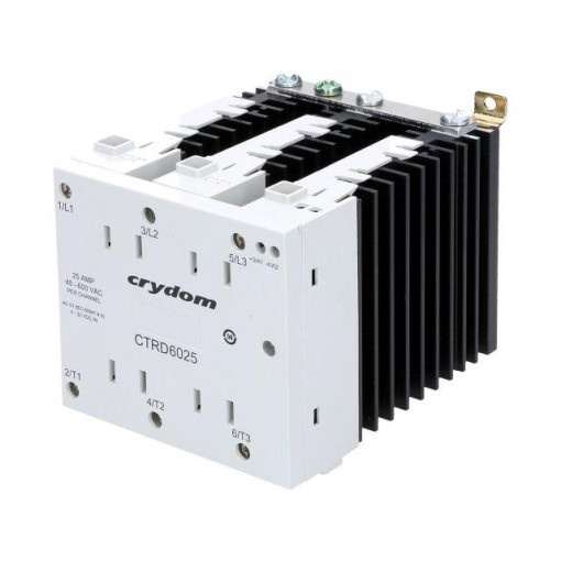 CTRD6025-10; Relay: solid state; Ucntrl: 4÷32VDC; 25A; 48÷600VAC; 3-phase; CRYDOM CTRD6025-10; Relay: solid state; Ucntrl: 4÷32VDC; 25A; 48÷600VAC; 3-phase; CRYDOM