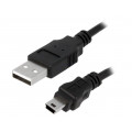 CU0015; Cable; USB 2.0; USB A plug,USB B mini plug; nickel plated; 3m; LOGILINK
