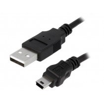 CU0015; Cable; USB 2.0; USB A plug,USB B mini plug; nickel plated; 3m; LOGILINK