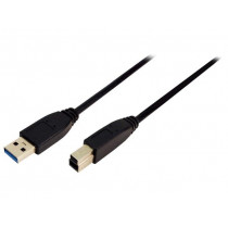 CU0023; Cable; USB 3.0; USB A plug,USB B plug; nickel plated; 1m; black; LOGILINK