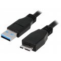 CU0026; Cable; USB 3.0; USB A plug,USB B micro plug; nickel plated; 1m; LOGILINK