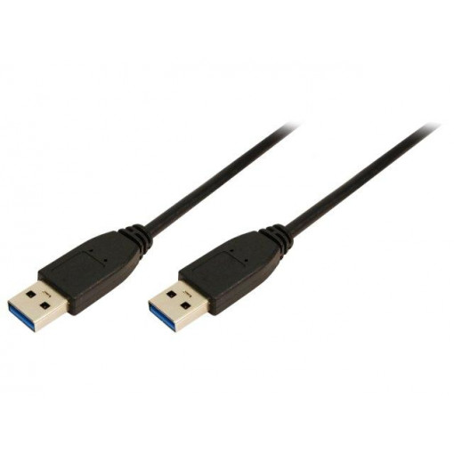 CU0039; Cable; USB 3.0; USB A plug,both sides; nickel plated; 2m; black; LOGILINK