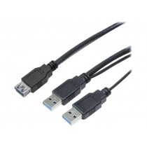 CU0072; Cable; USB 3.0; USB A socket,USB A plug x2; nickel plated; 1m; LOGILINK