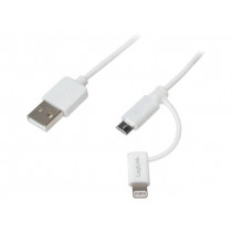 CU0118; Cable; USB A plug,USB B micro plug,Apple Lightning plug; 1m; LOGILINK