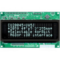 CU20045-UW5J; Display: VFD; alphanumeric; 20x4; Char: 4.7mm; 350cd/m2; PIN: 20; NORITAKE Itron