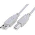 CU201-018-PB; Cable; USB 2.0; USB A plug,USB B plug; nickel plated; 1.8m; grey; VCOM