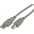 CU201-050-PB; Cable; USB 2.0; USB A plug,USB B plug; nickel plated; 5m; grey; VCOM