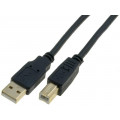 CU201G-B-030-PB; Cable; USB 2.0; USB A plug,USB B plug; gold-plated; 3m; black; VCOM