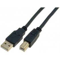 CU201G-B-030-PB; Cable; USB 2.0; USB A plug,USB B plug; gold-plated; 3m; black; VCOM