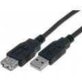 CU202-B-050-PB; Cable; USB 2.0; USB A socket,USB A plug; nickel plated; 5m; black; VCOM