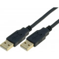 CU203G-B-018-PB; Cable; USB 2.0; USB A plug,both sides; gold-plated; 1.8m; black; VCOM