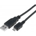CU271-008-PB; Cable; USB 2.0; USB A plug,USB B micro plug; 0.8m; black; VCOM