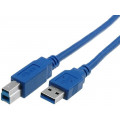 CU301-018-PB; Cable; USB 3.0; USB A plug,USB B plug; nickel plated; 1.8m; blue; VCOM