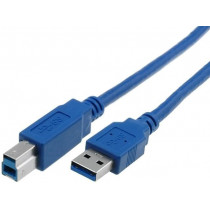 CU301-018-PB; Cable; USB 3.0; USB A plug,USB B plug; nickel plated; 1.8m; blue; VCOM