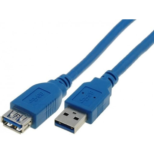 CU302-030-PB; Cable; USB 3.0; USB A socket,USB A plug; nickel plated; 3m; blue; VCOM