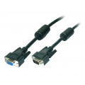 CV0004; Cable; D-Sub 15pin HD plug,D-Sub 15pin HD socket; black; 1.8m; LOGILINK