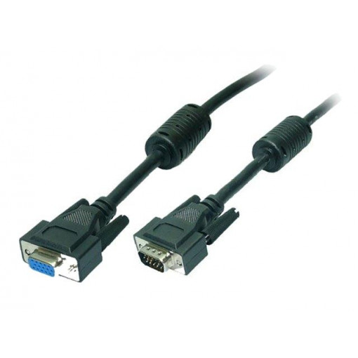 CV0004; Cable; D-Sub 15pin HD plug,D-Sub 15pin HD socket; black; 1.8m; LOGILINK