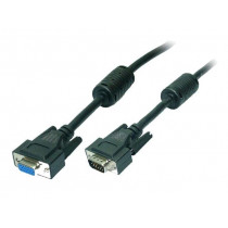 CV0006; Cable; D-Sub 15pin HD plug,D-Sub 15pin HD socket; black; 5m; LOGILINK