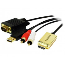 CV0052A; Cable; D-Sub 15pin HD plug,HDMI plug,RCA plug x2,USB A plug; LOGILINK