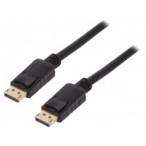 CV0074; Cable; DisplayPort 1.2; DisplayPort plug,both sides; 5m; black; LOGILINK