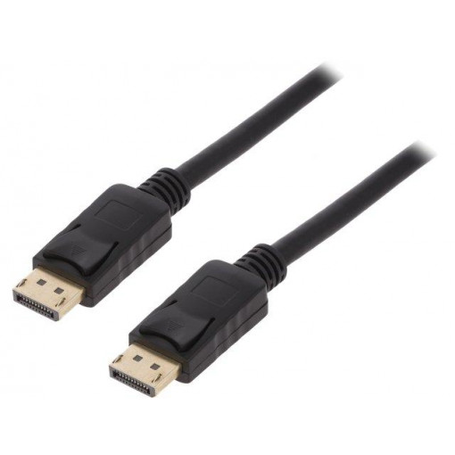 CV0074; Cable; DisplayPort 1.2; DisplayPort plug,both sides; 5m; black; LOGILINK