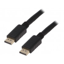 CV0077; Cable; DisplayPort 1.2; DisplayPort plug,both sides; 10m; black; LOGILINK