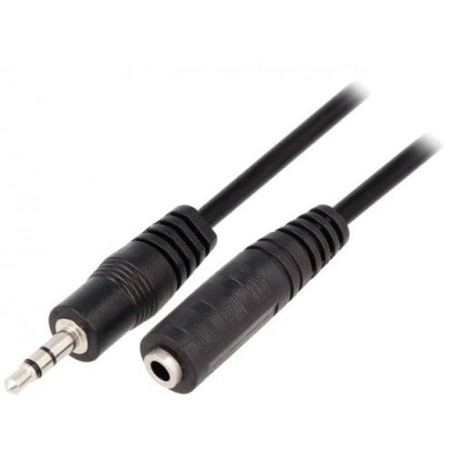 CV202-018-PB; Cable; Jack 3.5mm socket,Jack 3.5mm plug; 1.8m; black; VCOM