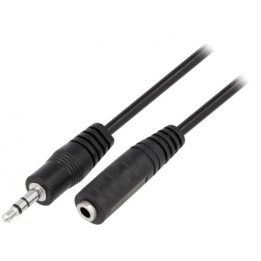 CV202-050-PB; Cable; Jack 3.5mm socket,Jack 3.5mm plug; 5m; black; VCOM