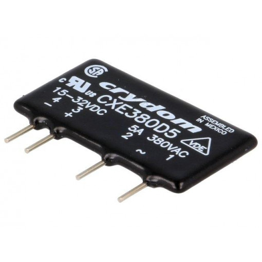 CXE380D5; Relay: solid state; Ucntrl: 15÷32VDC; 5A; 48÷530VAC; THT; SIP; CRYDOM