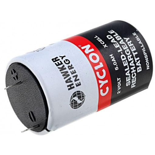 0800-0004; Re-battery: acid-lead; 2V; 5Ah; Size: X; AGM; Ø44x73mm; -85÷85°C; ENERSYS