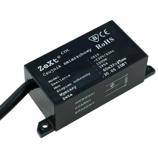 CZ15; Twilight switch; IP54; 230VAC; relay; 60x32x25mm; -20÷50°C; ZEXT CZ15; Twilight switch; IP54; 230VAC; relay; 60x32x25mm; -20÷50°C; ZEXT