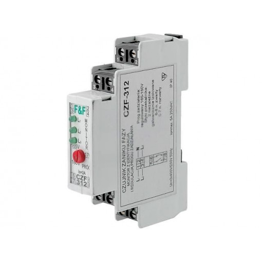 CZF-312; Module: voltage monitoring relay; DIN; SPST-NO; OUT 1: 250VAC/5A; F&F