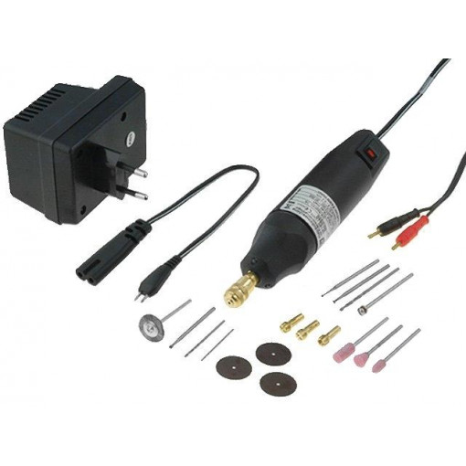 0550V1; Drill with accessories; 12000÷20000rpm; 45W; 12÷18VDC; 0.3÷3.2mm; DONAU 0550V1; Drill with accessories; 12000÷20000rpm; 45W; 12÷18VDC; 0.3÷3.2mm; DONAU