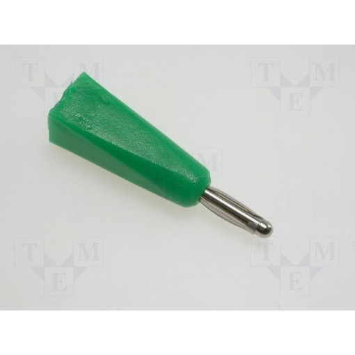 ; Plug; 2mm banana; 5A; green; Connection: soldering; DONAU